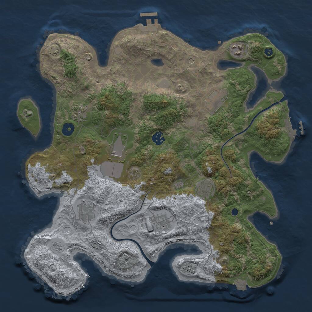Rust Map: Procedural Map, Size: 3670, Seed: 2147483647, 15 Monuments