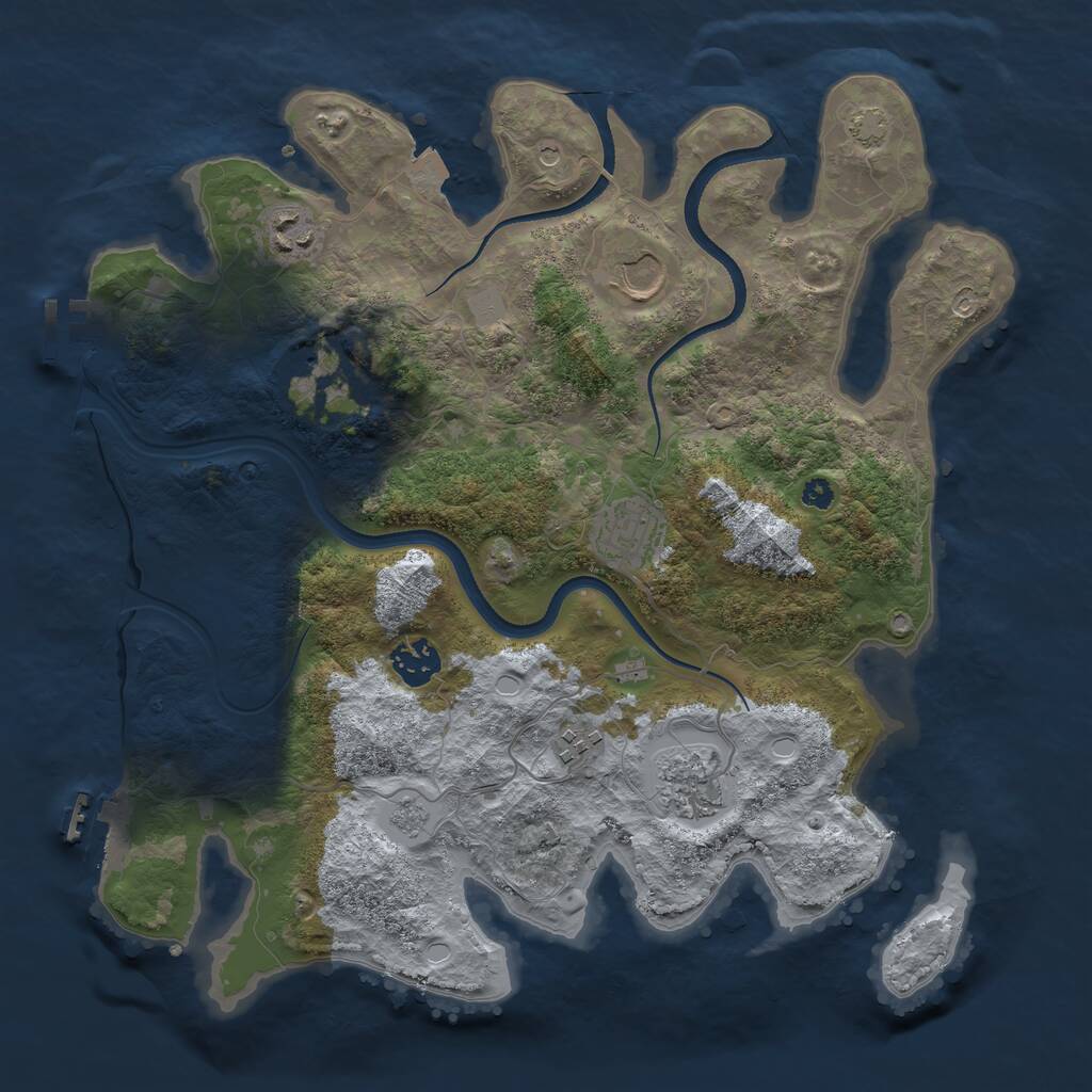 Rust Map: Procedural Map, Size: 3500, Seed: 50, 13 Monuments