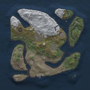 Thumbnail Rust Map: Procedural Map, Size: 3000, Seed: 11, 12 Monuments