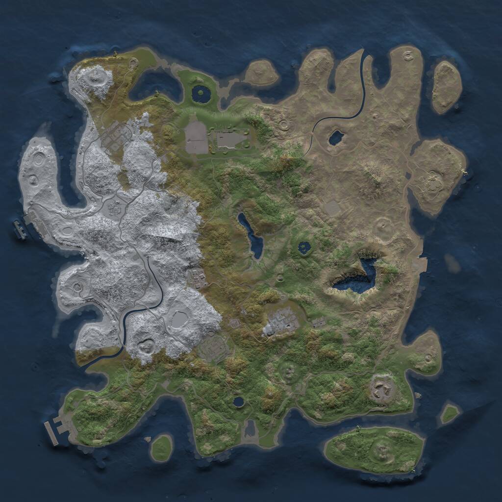 Rust Map: Procedural Map, Size: 4000, Seed: 743032511, 12 Monuments