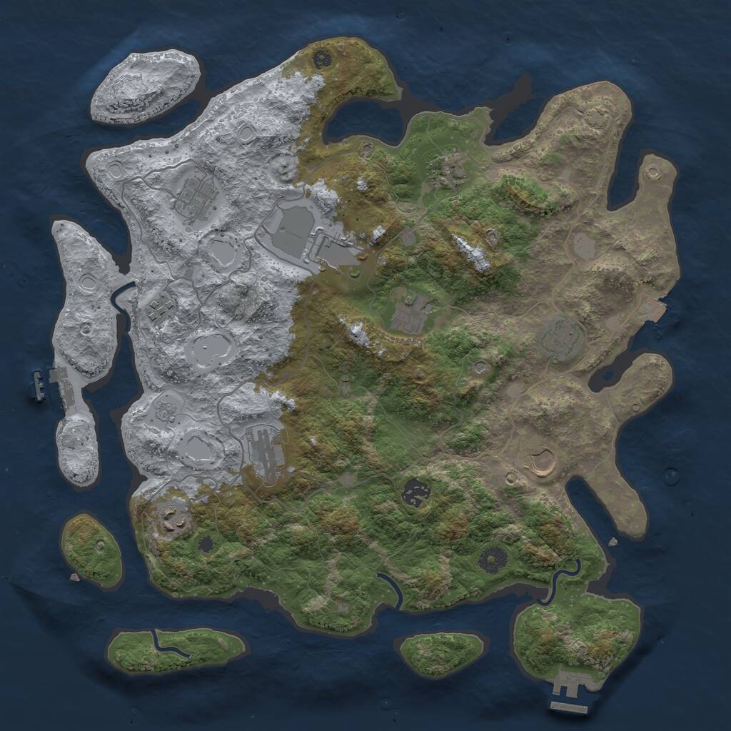 Rust Map: Procedural Map, Size: 4000, Seed: 1603521157, 16 Monuments