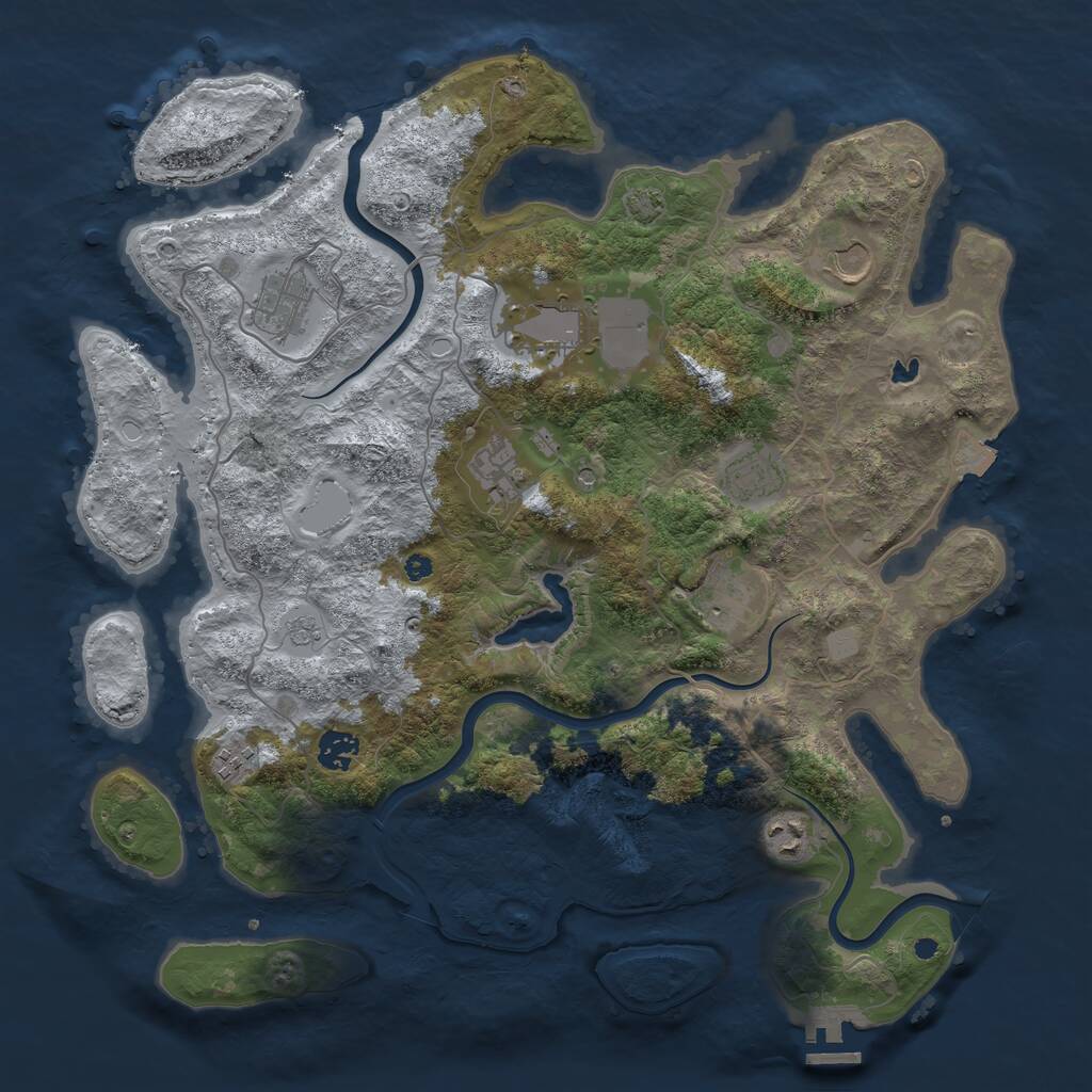 Rust Map: Procedural Map, Size: 4000, Seed: 1603521157, 14 Monuments