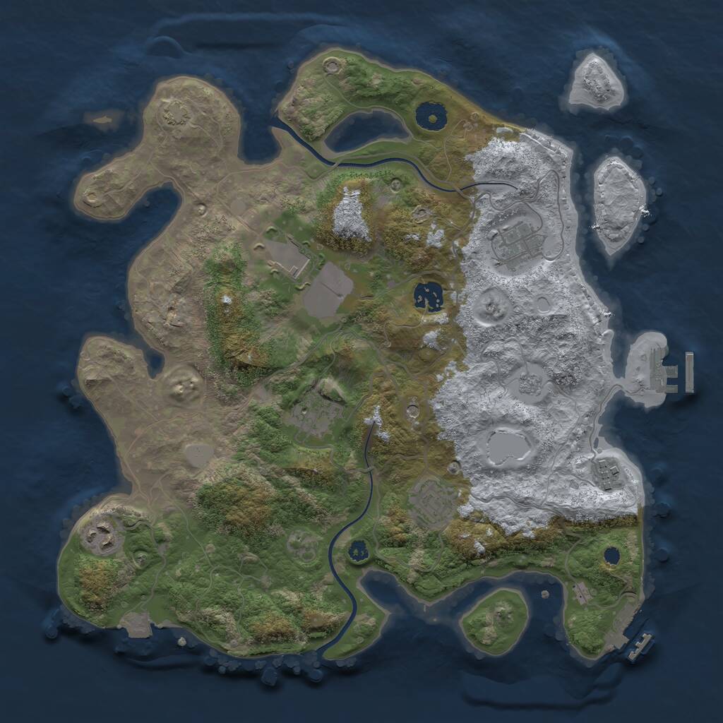 Rust Map: Procedural Map, Size: 3550, Seed: 172237, 13 Monuments