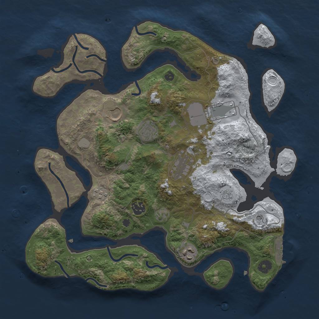 Rust Map: Procedural Map, Size: 3550, Seed: 172237, 15 Monuments