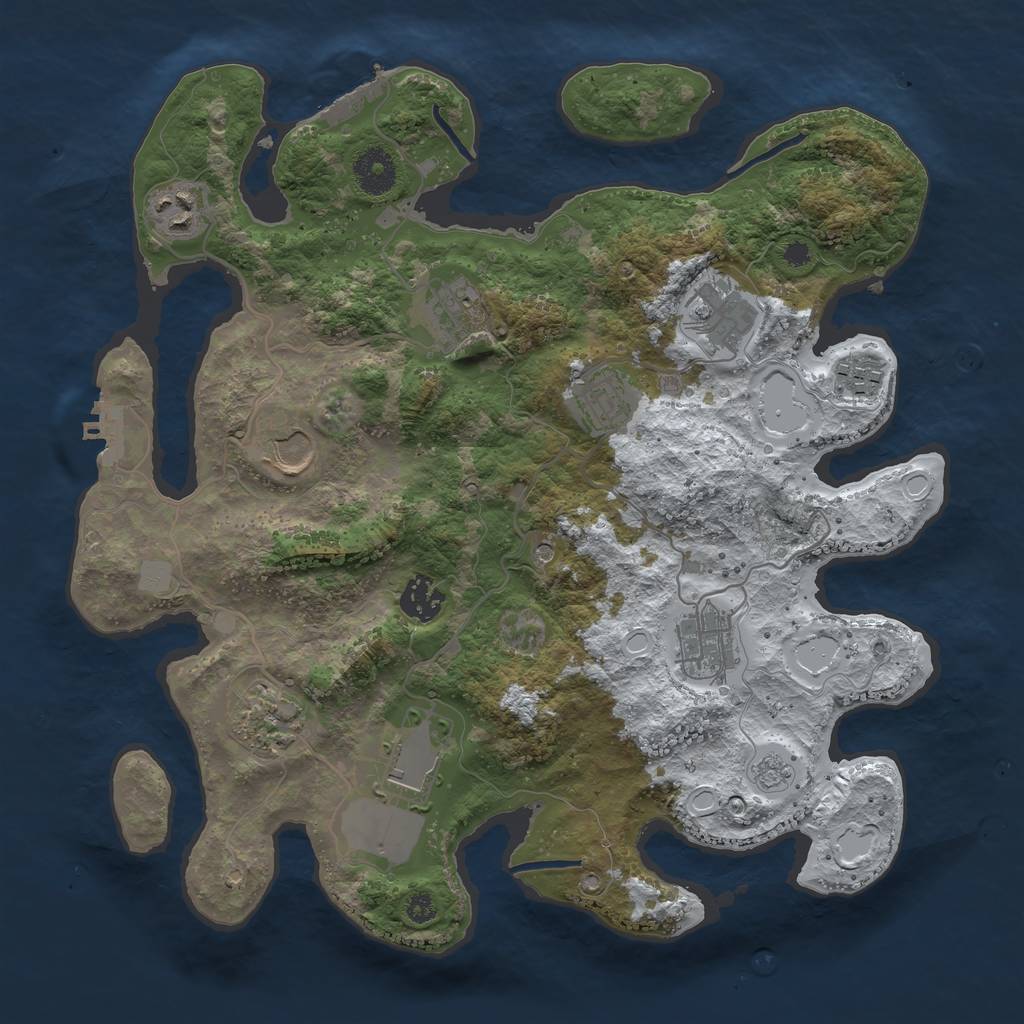 Rust Map: Procedural Map, Size: 3500, Seed: 2665713, 19 Monuments