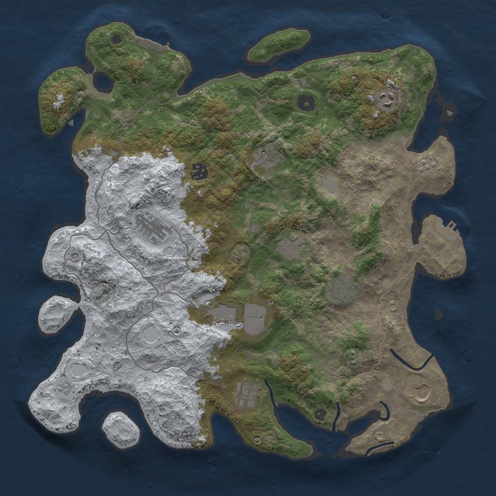 Rust Map: Procedural Map, Size: 4200, Seed: 544, 19 Monuments