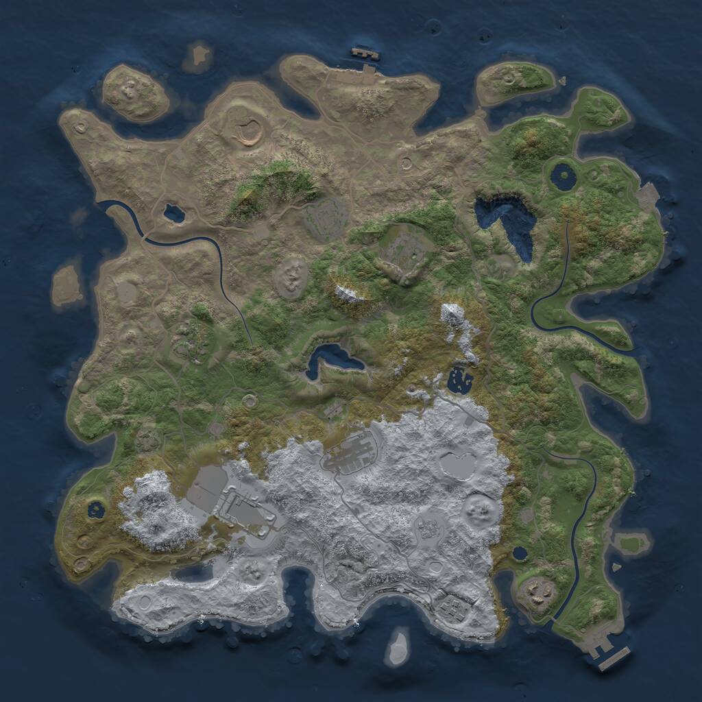 Rust Map: Procedural Map, Size: 4050, Seed: 919842182, 15 Monuments