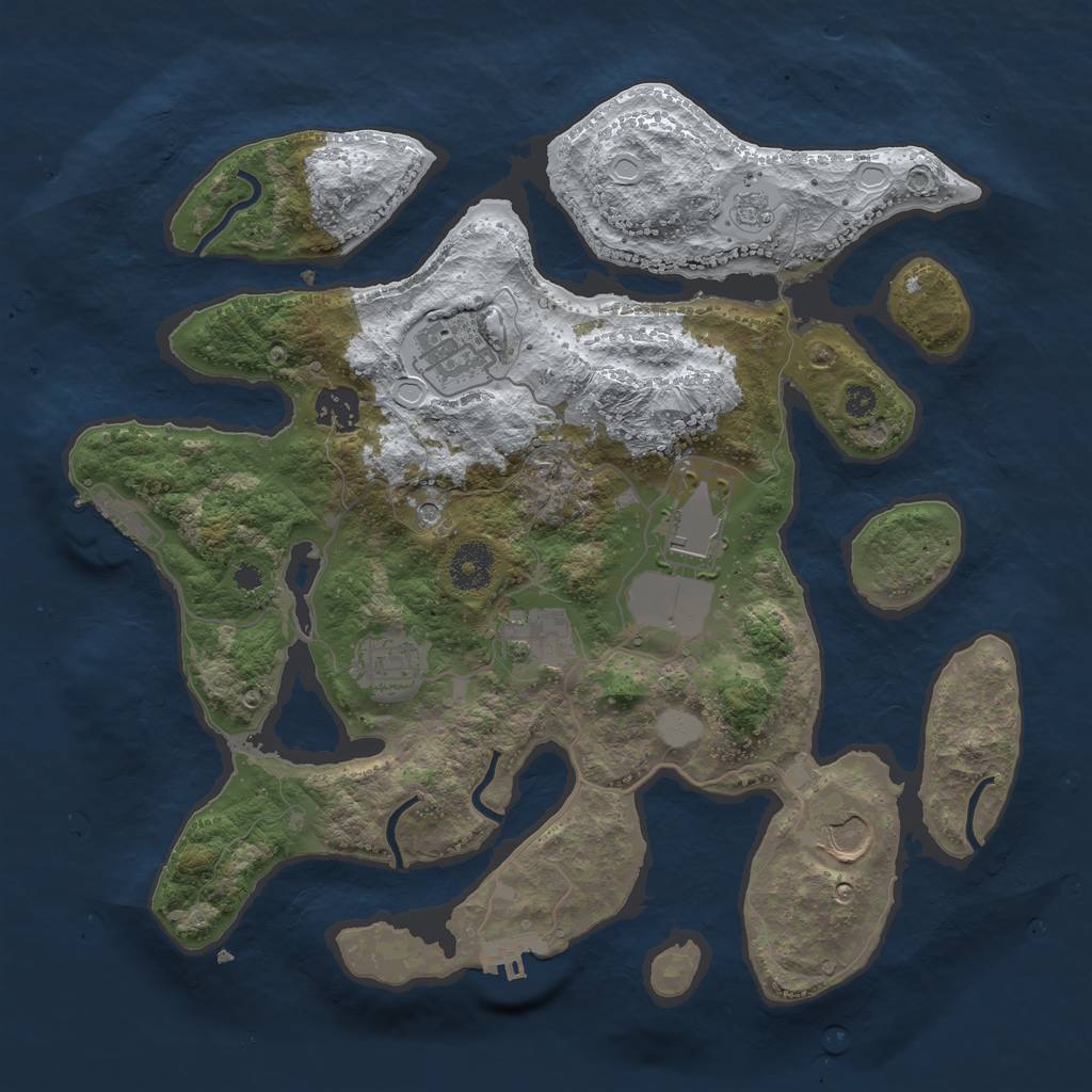 Rust Map: Procedural Map, Size: 3500, Seed: 544287802, 15 Monuments