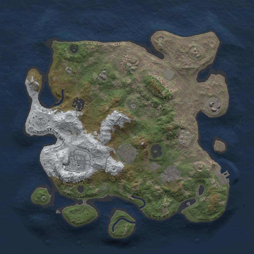 Rust Map: Procedural Map, Size: 3000, Seed: 197167, 15 Monuments