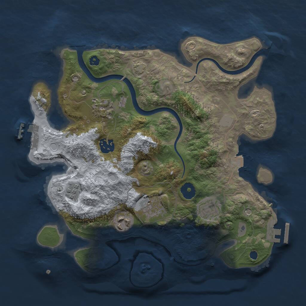 Rust Map: Procedural Map, Size: 3000, Seed: 197167, 11 Monuments