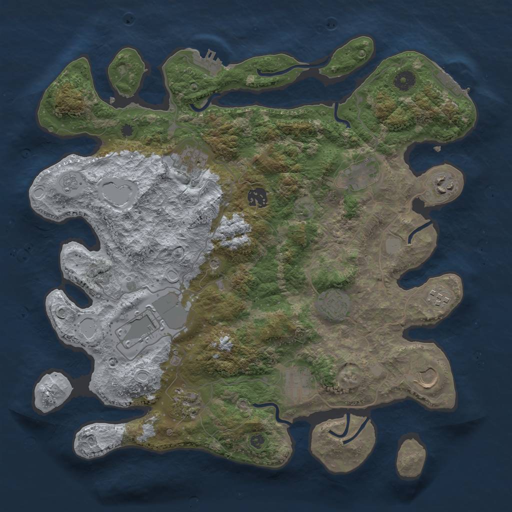 Rust Map: Procedural Map, Size: 3750, Seed: 978182092, 19 Monuments