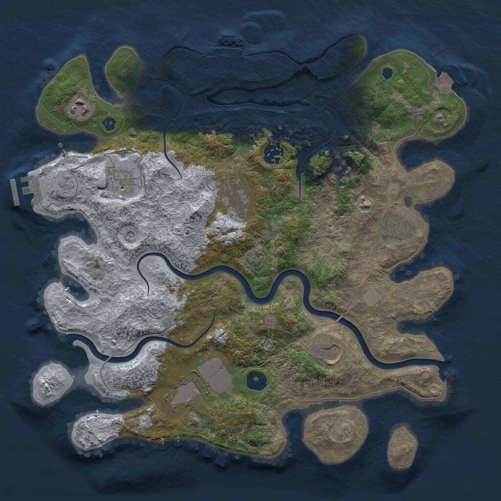 Rust Map: Procedural Map, Size: 3750, Seed: 978182092, 14 Monuments