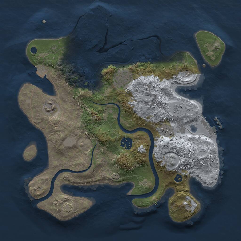 Rust Map: Procedural Map, Size: 3000, Seed: 644085, 10 Monuments