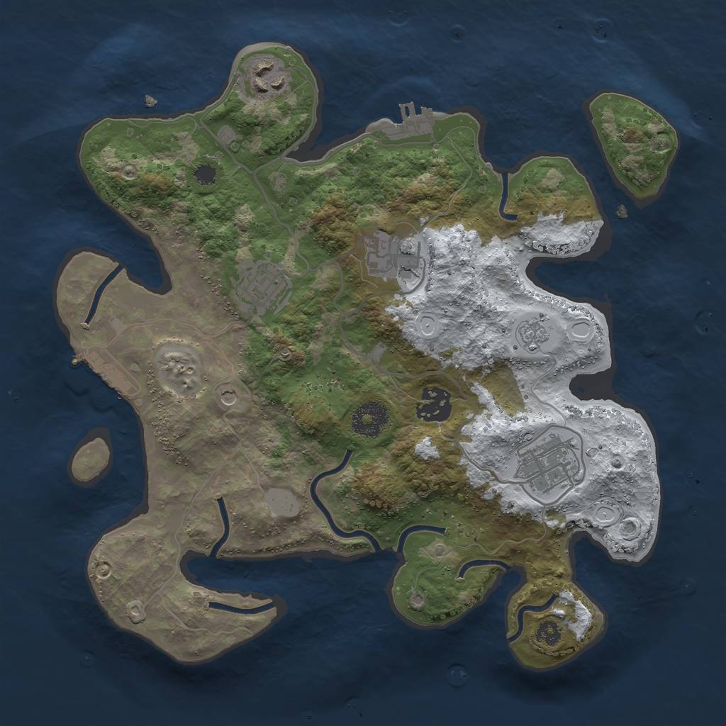 Rust Map: Procedural Map, Size: 3000, Seed: 644085, 14 Monuments