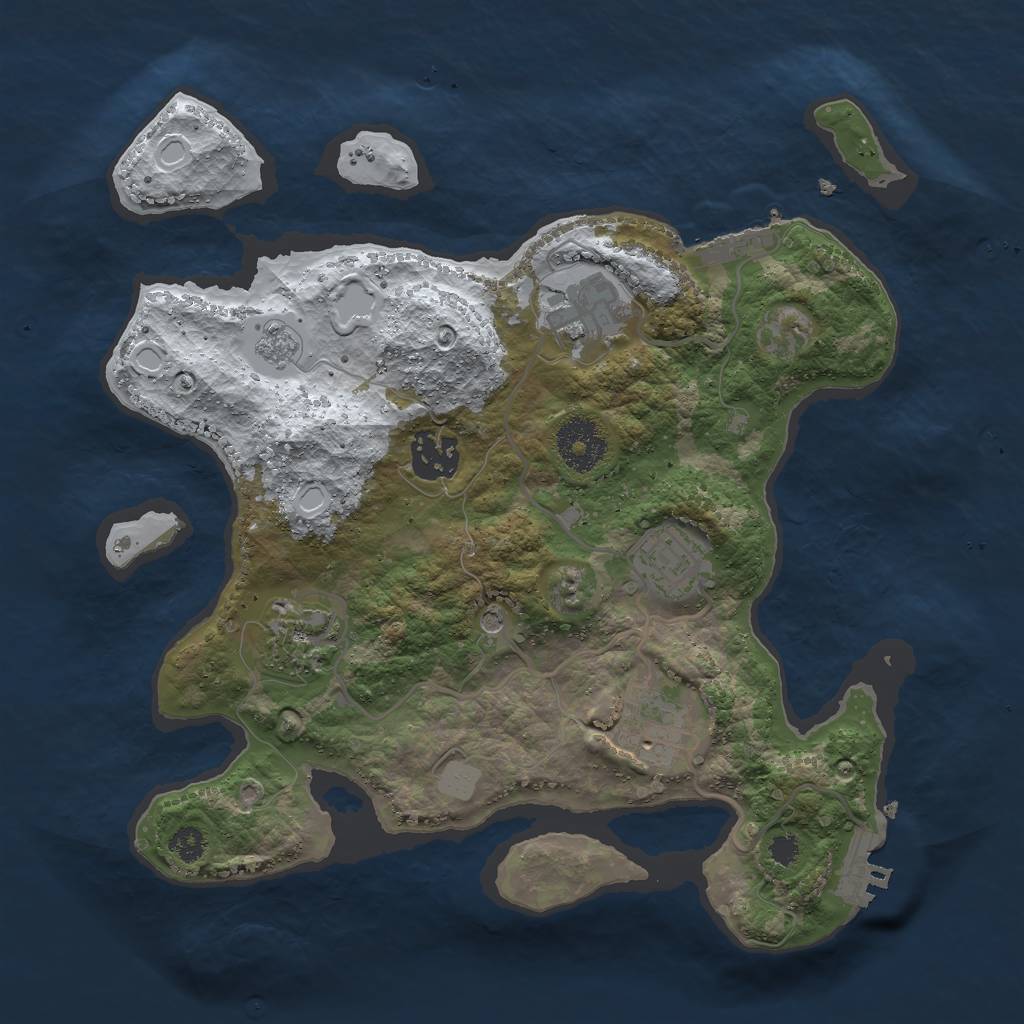 Rust Map: Procedural Map, Size: 3000, Seed: 947644895, 14 Monuments