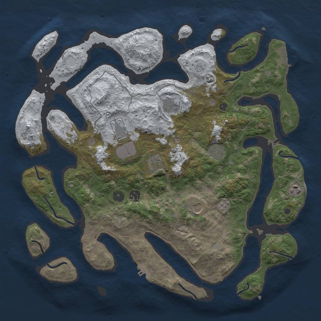 Rust Map: Procedural Map, Size: 4250, Seed: 1900224509, 17 Monuments