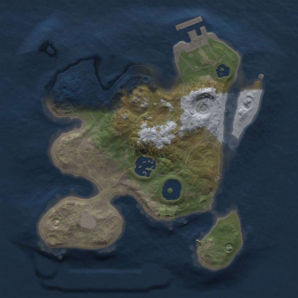 Rust Map: Procedural Map, Size: 2200, Seed: 1678070515, 4 Monuments