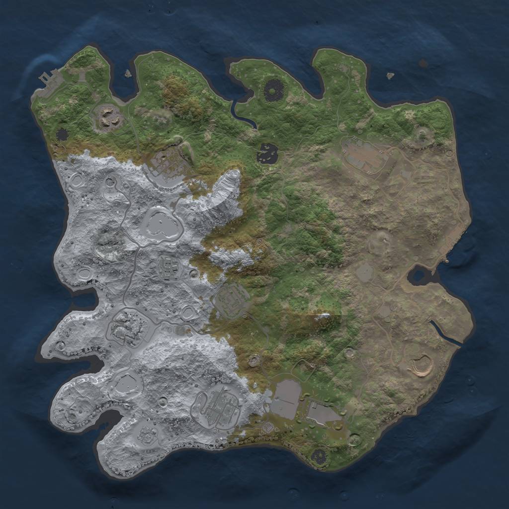 Rust Map: Procedural Map, Size: 3500, Seed: 59052, 19 Monuments