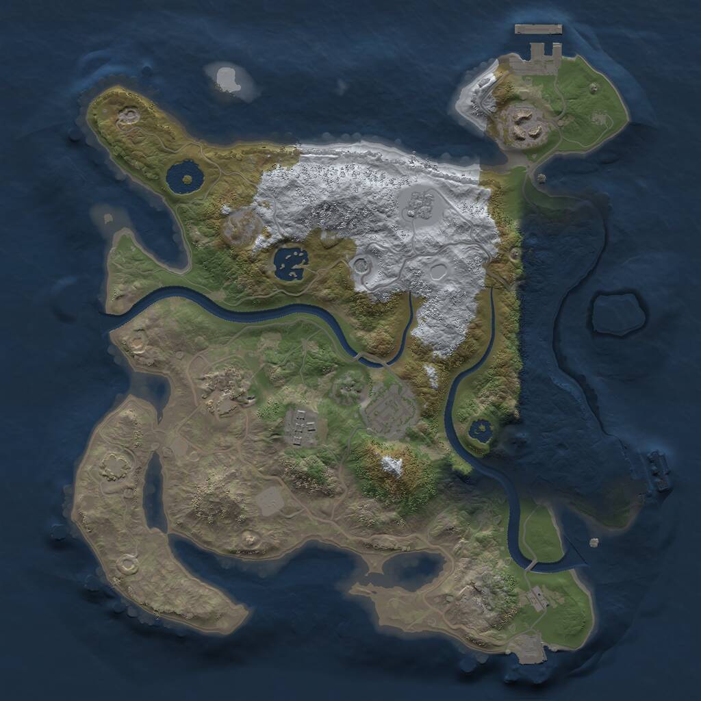 Rust Map: Procedural Map, Size: 3000, Seed: 836560, 11 Monuments