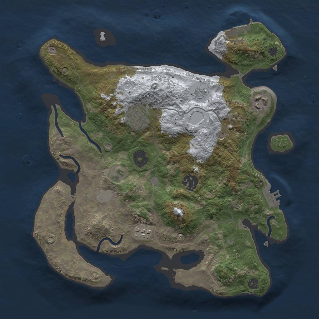 Rust Map: Procedural Map, Size: 3000, Seed: 836560, 13 Monuments