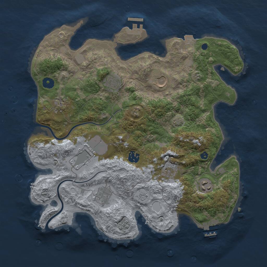 Rust Map: Procedural Map, Size: 3500, Seed: 777888, 14 Monuments