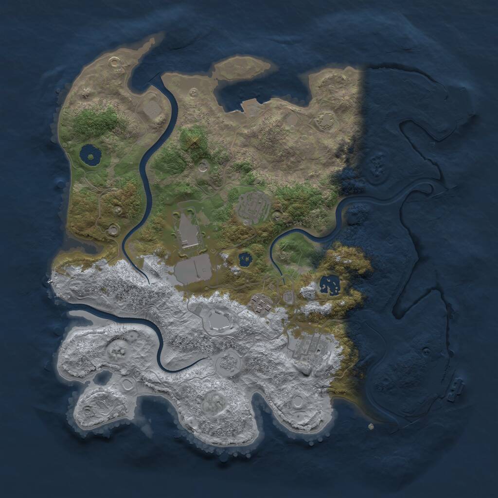 Rust Map: Procedural Map, Size: 3500, Seed: 777888, 11 Monuments