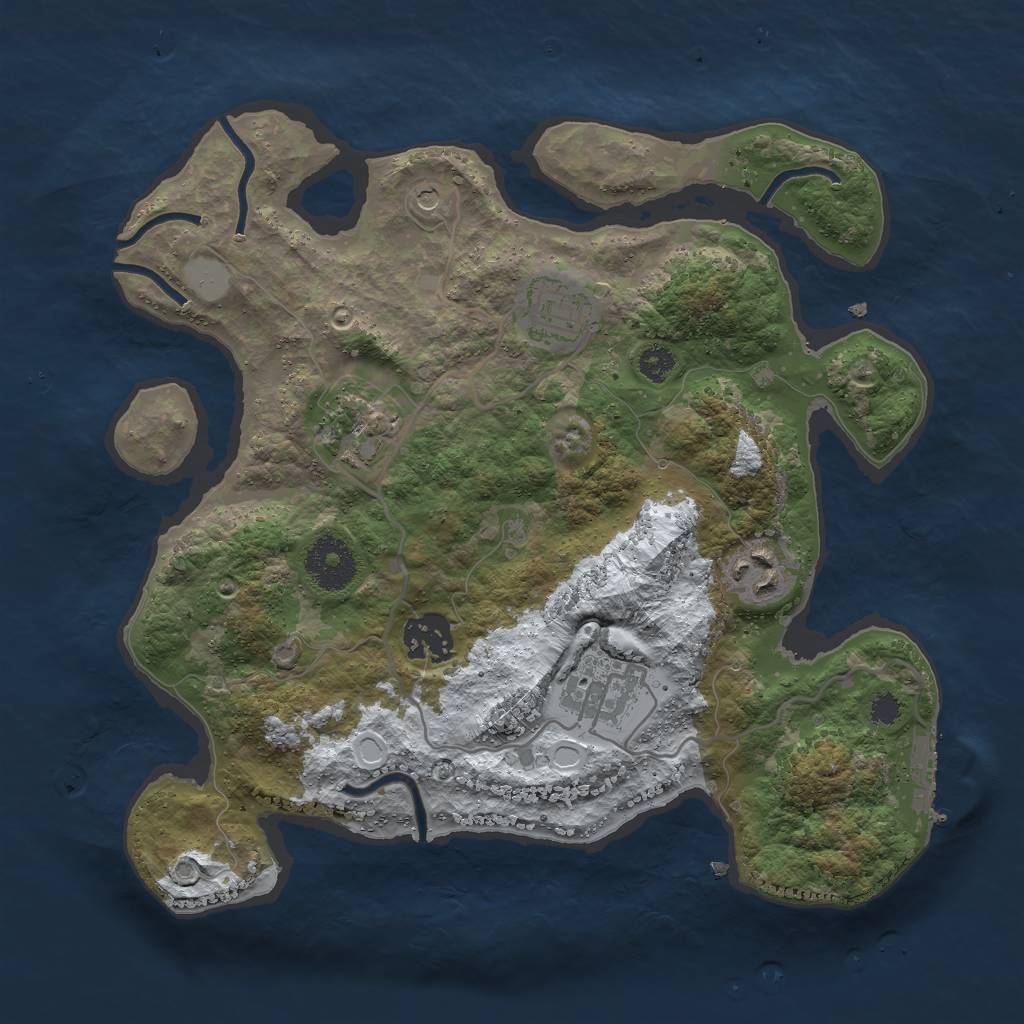 Rust Map: Procedural Map, Size: 3000, Seed: 408676721, 12 Monuments