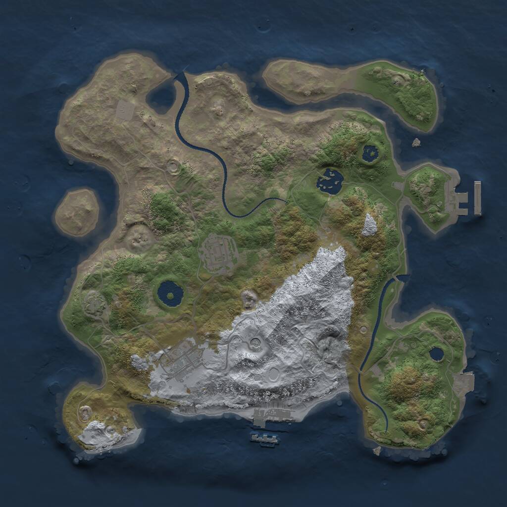 Rust Map: Procedural Map, Size: 3000, Seed: 408676721, 8 Monuments