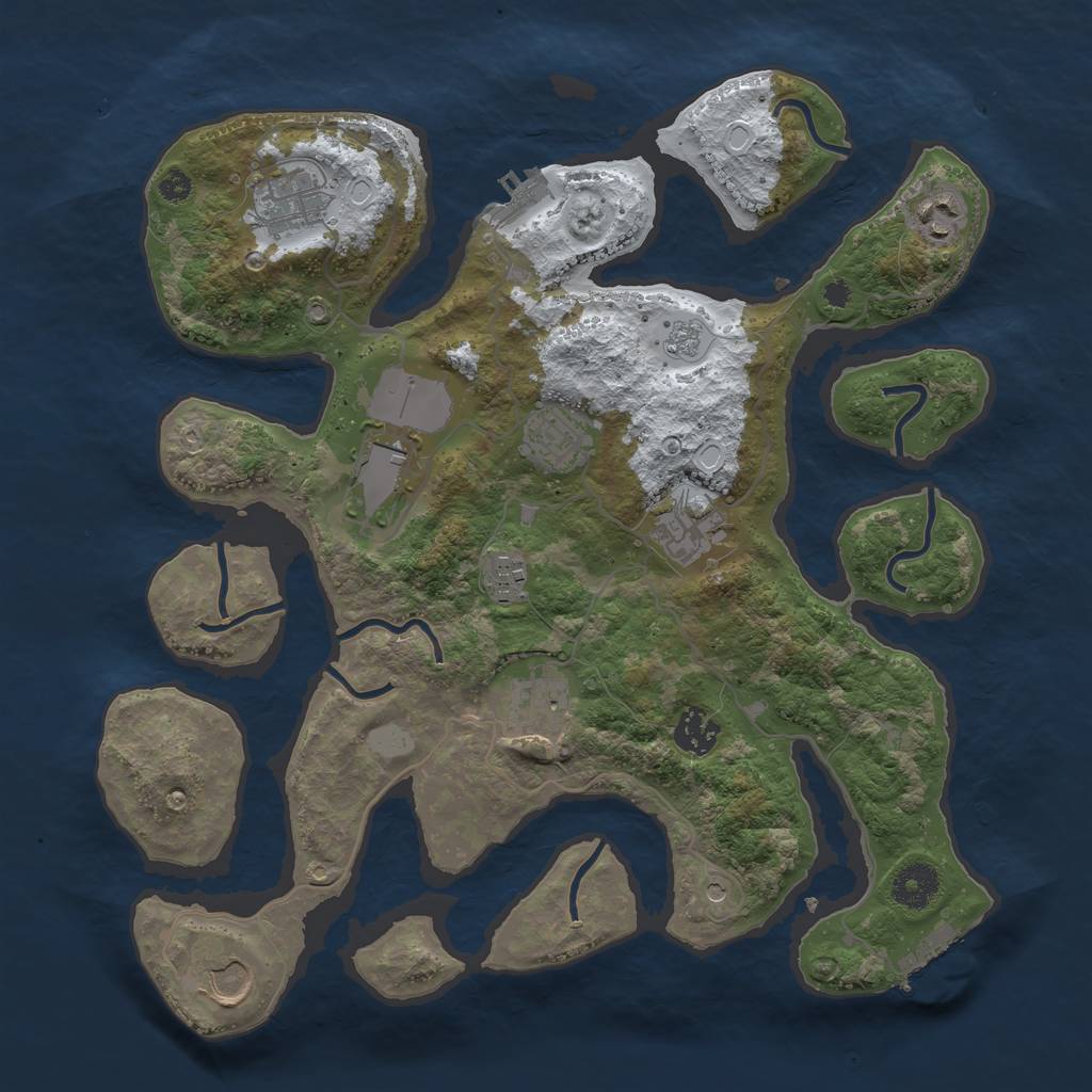 Rust Map: Procedural Map, Size: 3600, Seed: 368210212, 18 Monuments