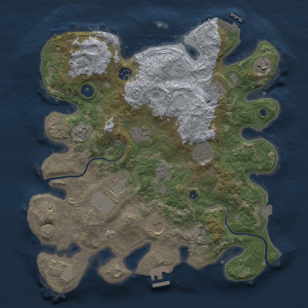 Rust Map: Procedural Map, Size: 3600, Seed: 368210212, 15 Monuments