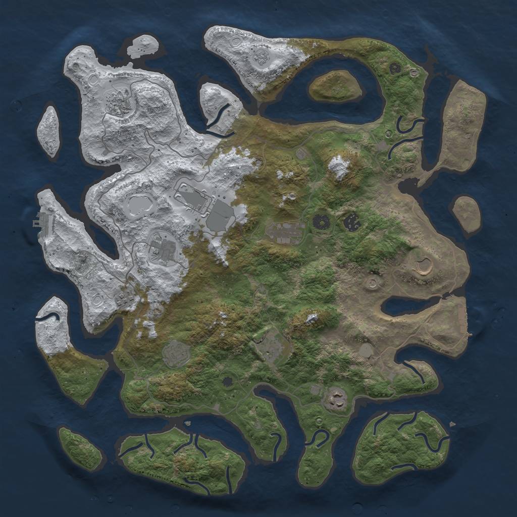 Rust Map: Procedural Map, Size: 4500, Seed: 781080022, 19 Monuments