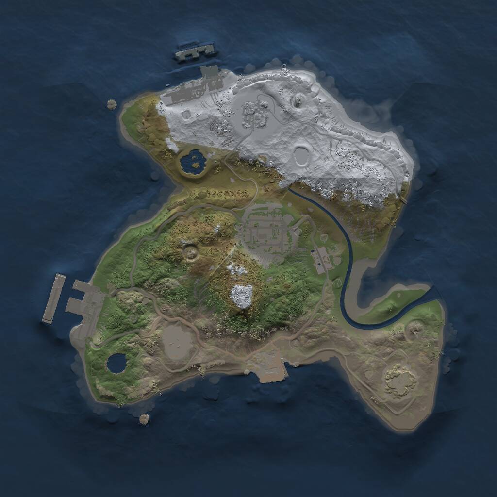 Rust Map: Procedural Map, Size: 2000, Seed: 2114811881, 6 Monuments