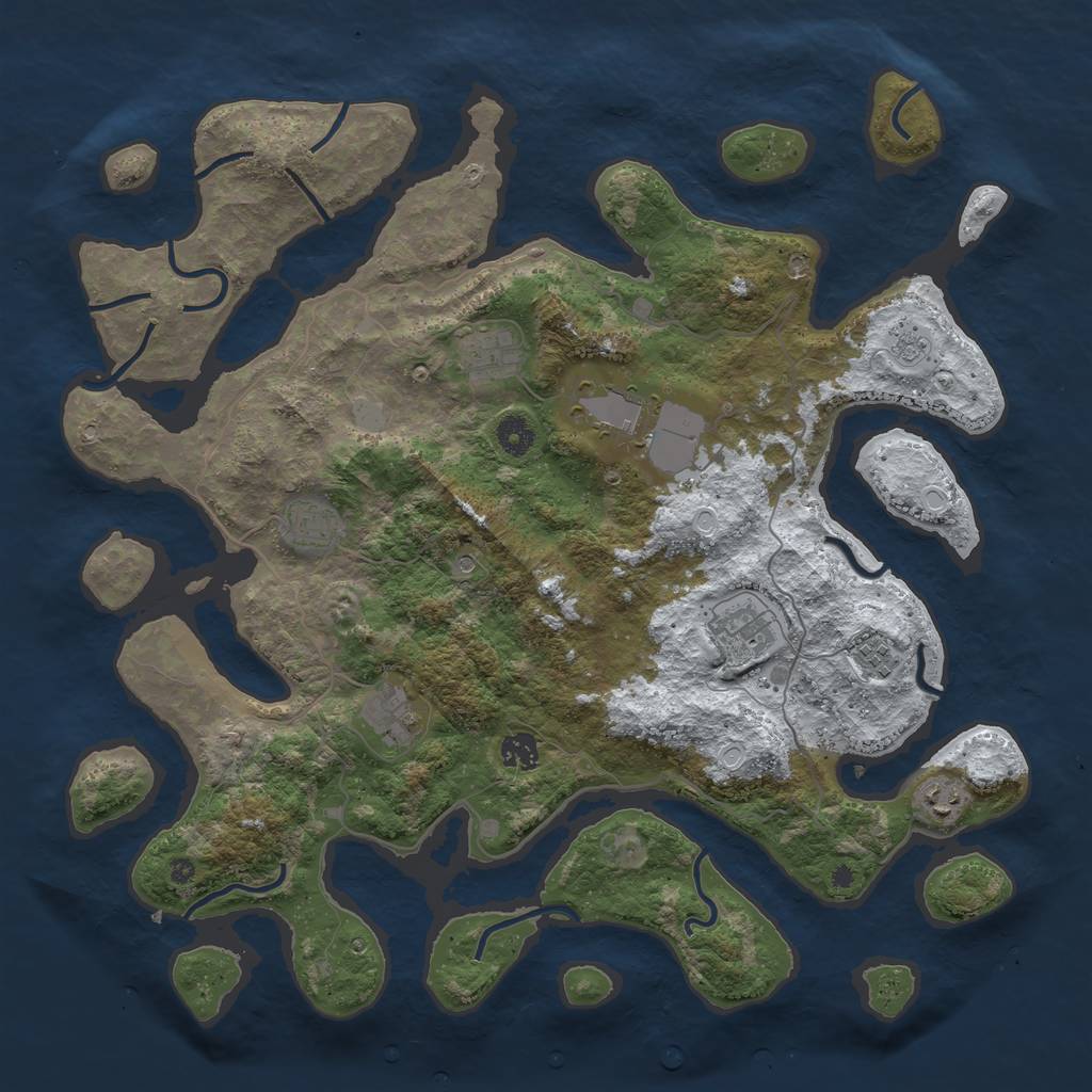 Rust Map: Procedural Map, Size: 4250, Seed: 1846317791, 15 Monuments