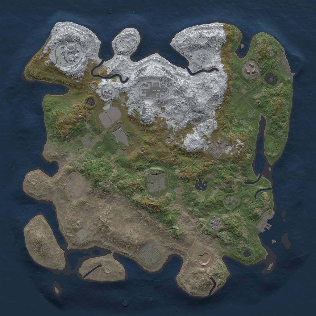 Rust Map: Procedural Map, Size: 3700, Seed: 113692650, 20 Monuments