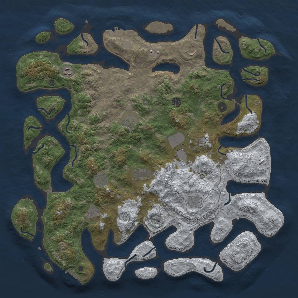 Rust Map: Procedural Map, Size: 4800, Seed: 4672155, 19 Monuments