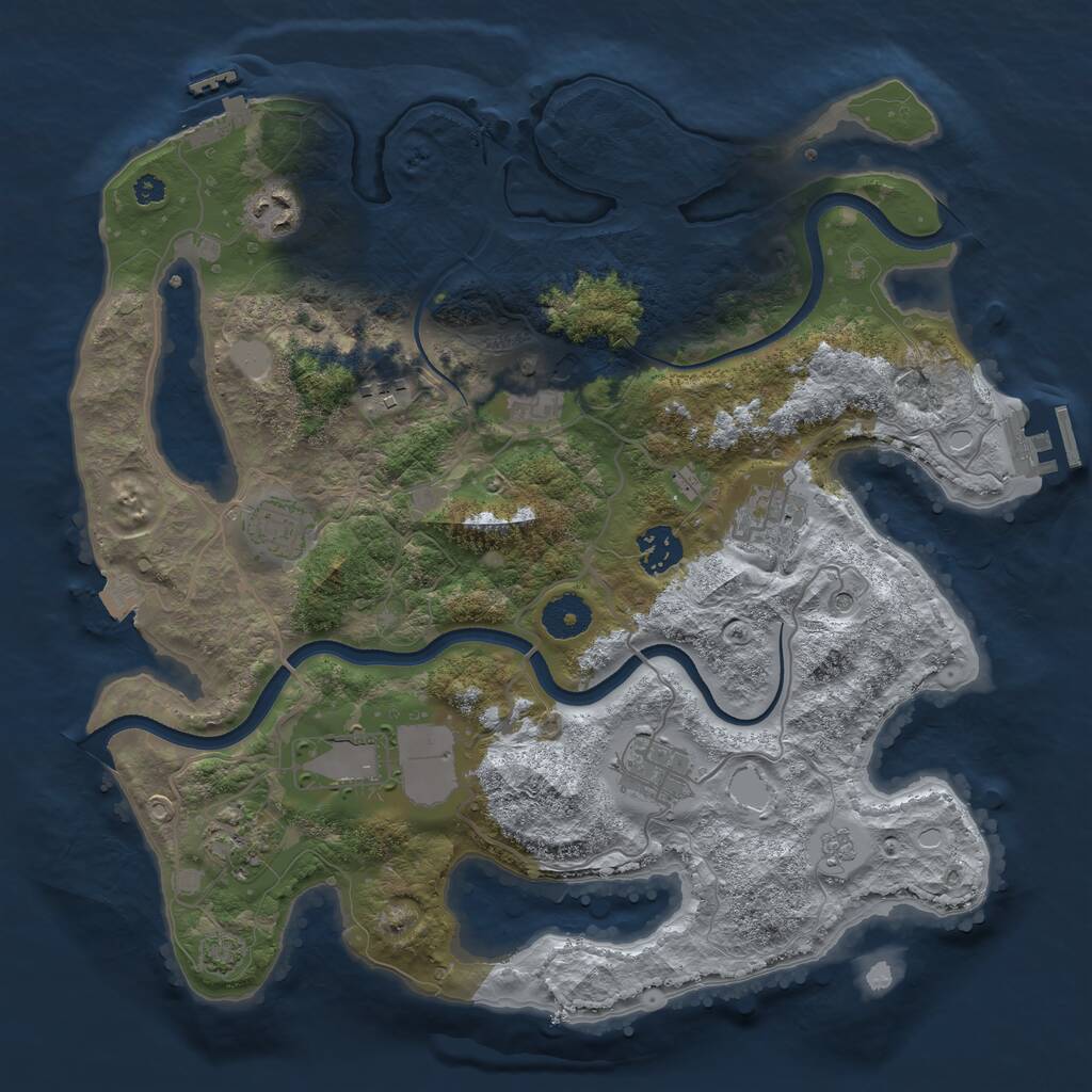 Rust Map: Procedural Map, Size: 3550, Seed: 824004, 15 Monuments
