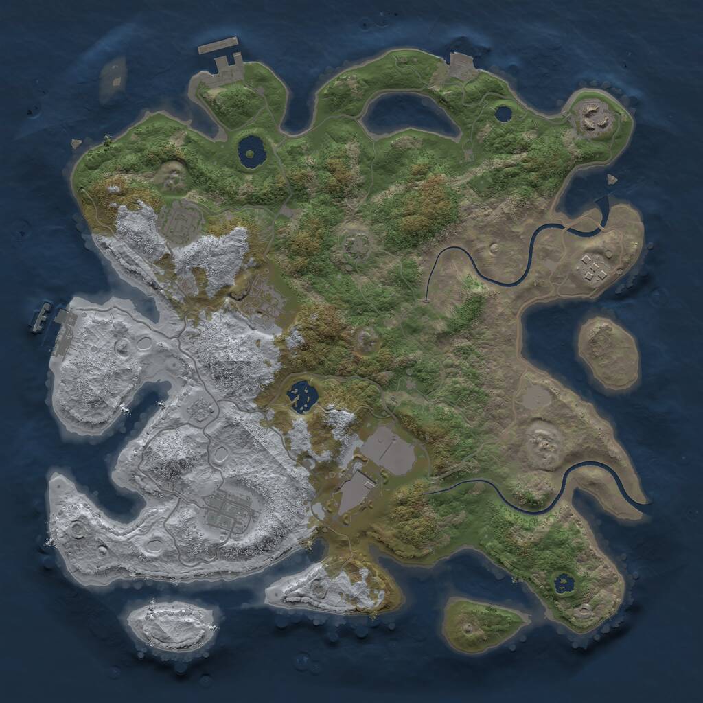 Rust Map: Procedural Map, Size: 3500, Seed: 88819794, 12 Monuments