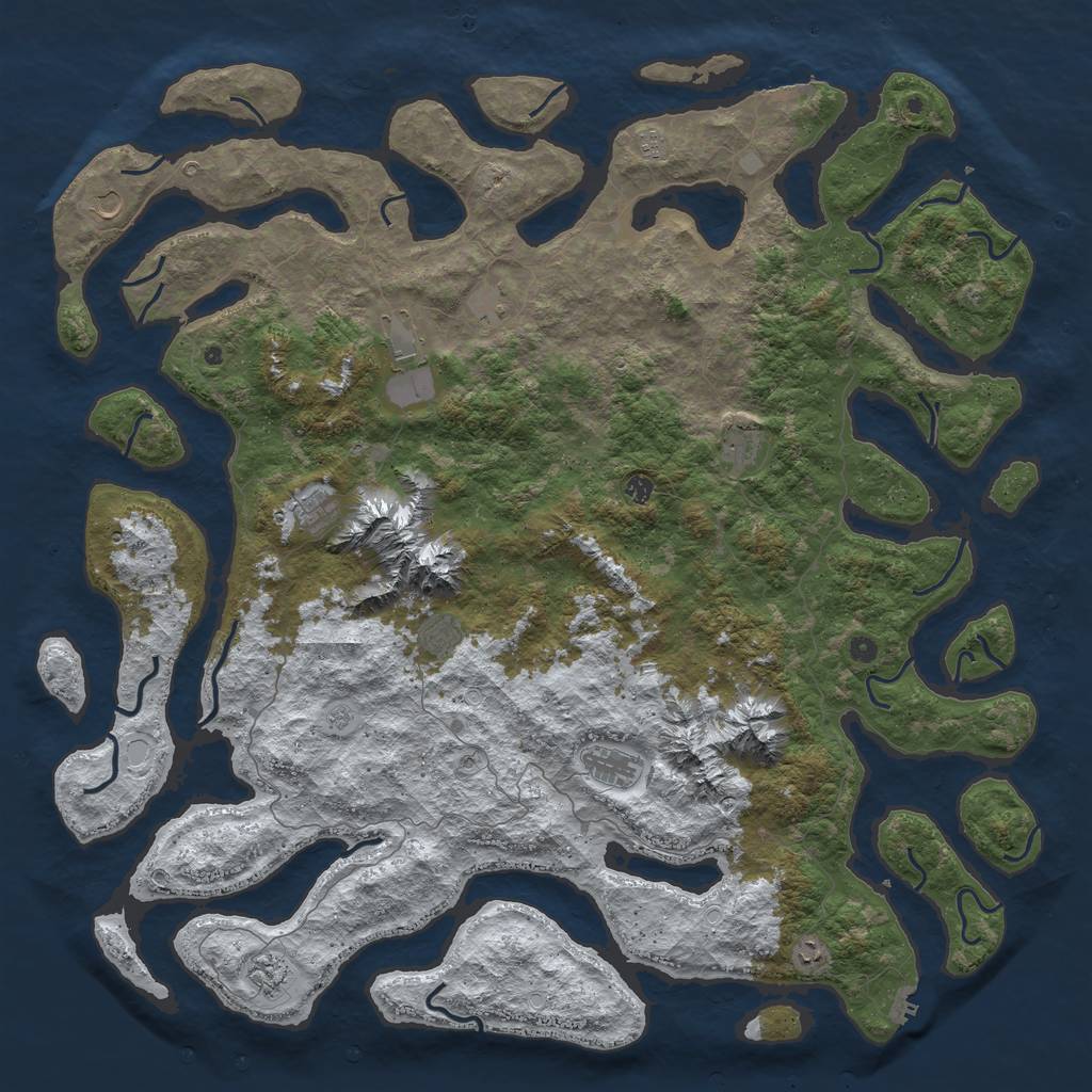 Rust Map: Procedural Map, Size: 5999, Seed: 2147483647, 20 Monuments