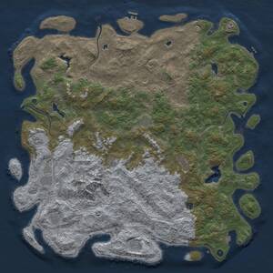 Thumbnail Rust Map: Procedural Map, Size: 5999, Seed: 2147483647, 17 Monuments