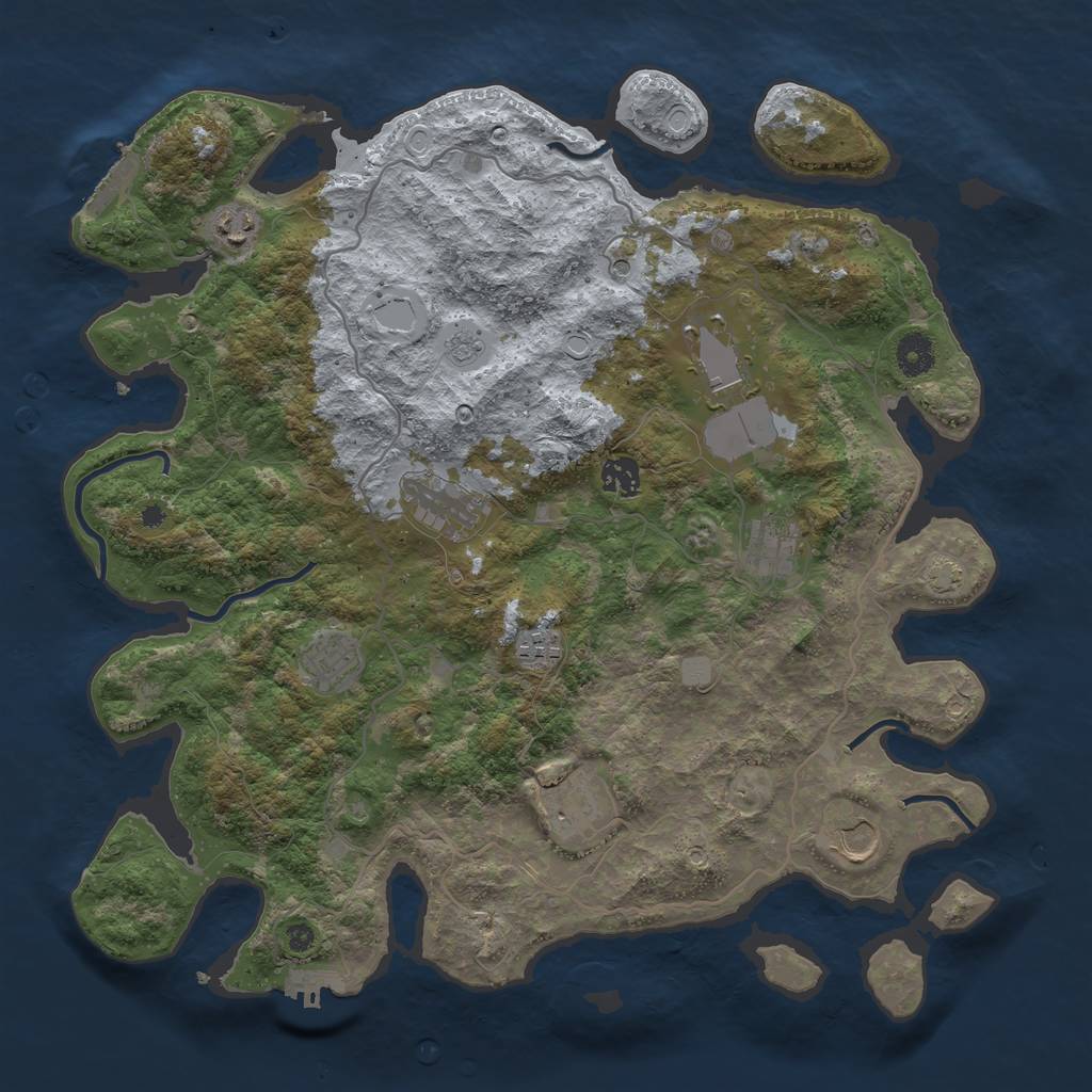 Rust Map: Procedural Map, Size: 4000, Seed: 100222, 17 Monuments