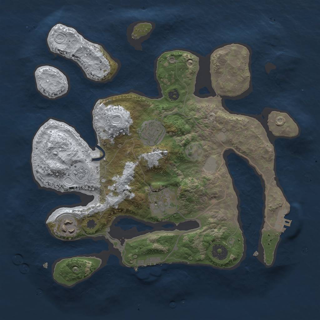 Rust Map: Procedural Map, Size: 3000, Seed: 767467, 11 Monuments