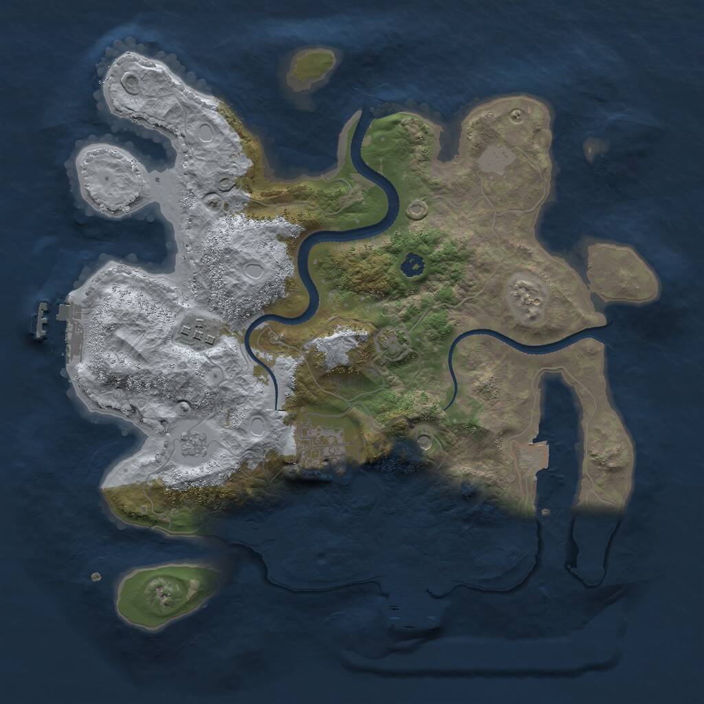 Rust Map: Procedural Map, Size: 3000, Seed: 767467, 8 Monuments