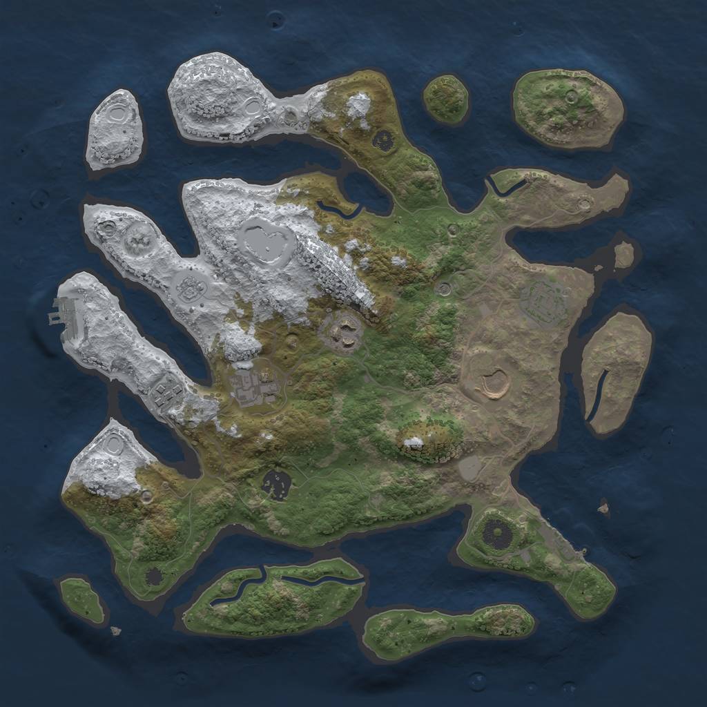 Rust Map: Procedural Map, Size: 3550, Seed: 396592, 15 Monuments