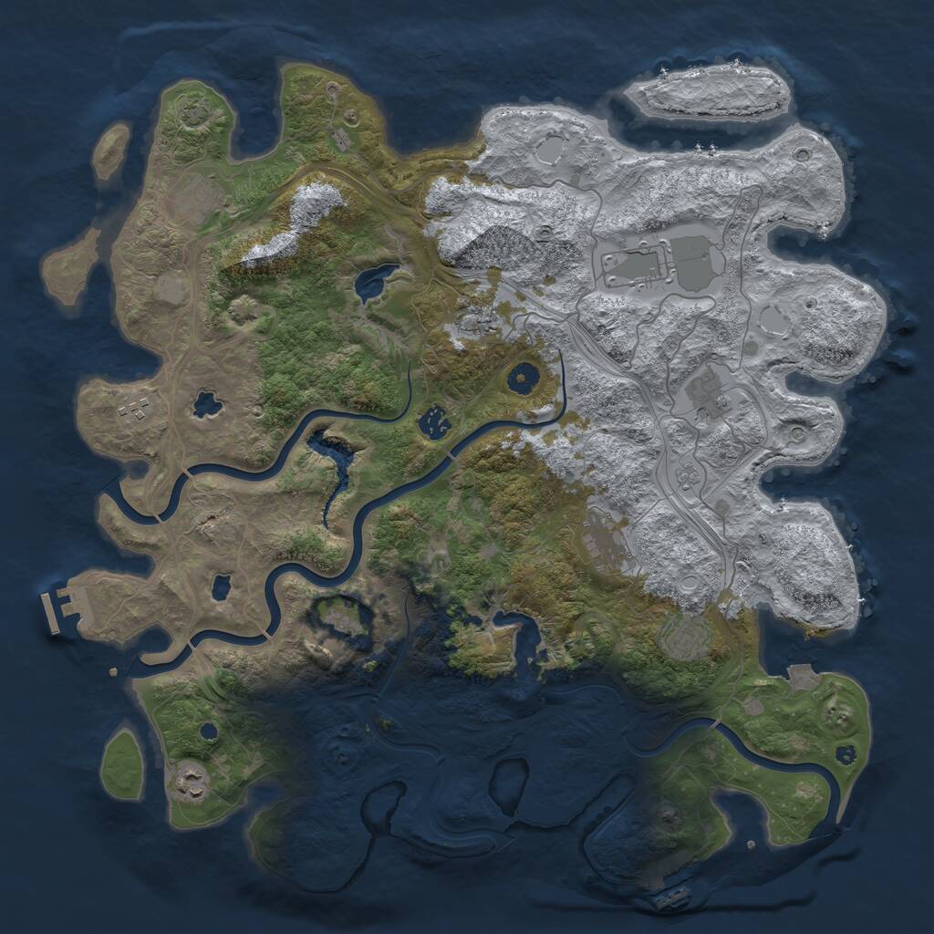 Rust Map: Procedural Map, Size: 4500, Seed: 2345123, 16 Monuments
