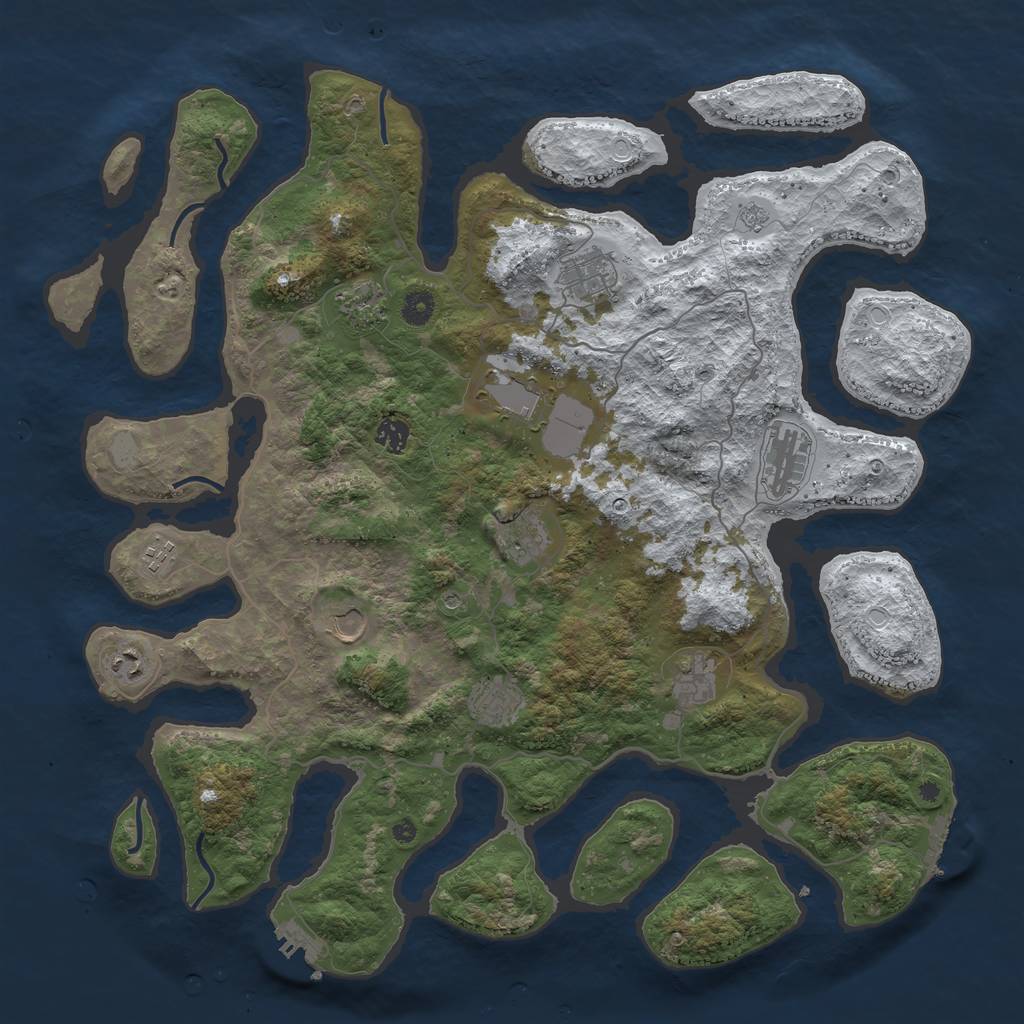 Rust Map: Procedural Map, Size: 4500, Seed: 2345123, 20 Monuments