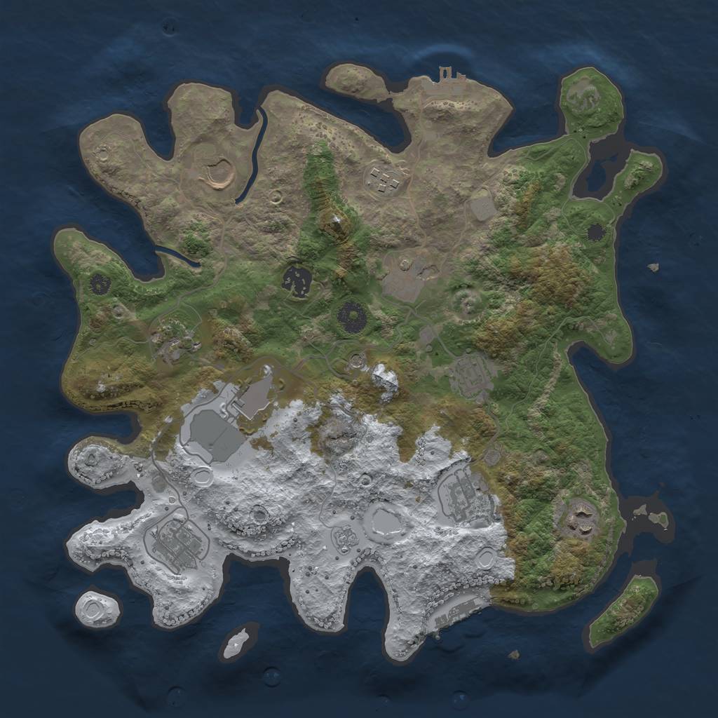 Rust Map: Procedural Map, Size: 3550, Seed: 446946, 19 Monuments