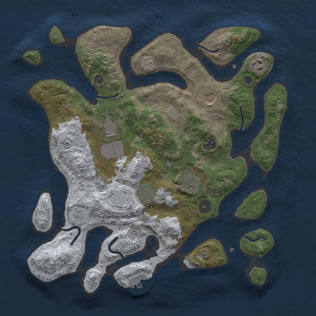 Rust Map: Procedural Map, Size: 3600, Seed: 269008, 15 Monuments