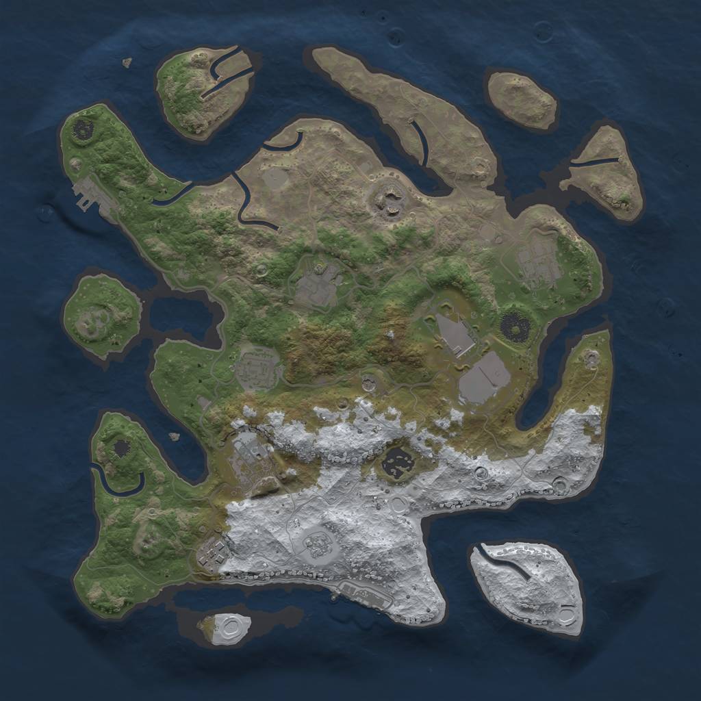 Rust Map: Procedural Map, Size: 3500, Seed: 367280, 17 Monuments