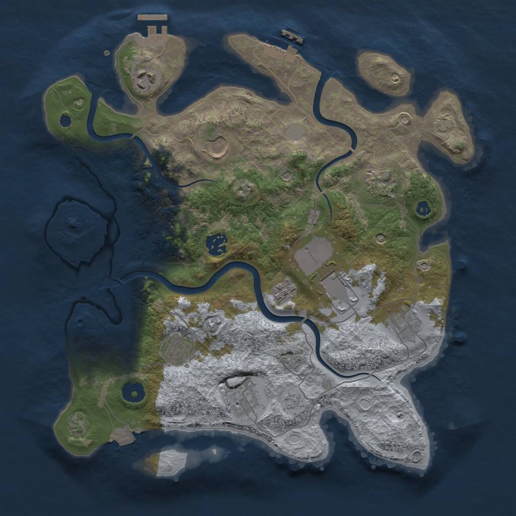 Rust Map: Procedural Map, Size: 3500, Seed: 367280, 15 Monuments