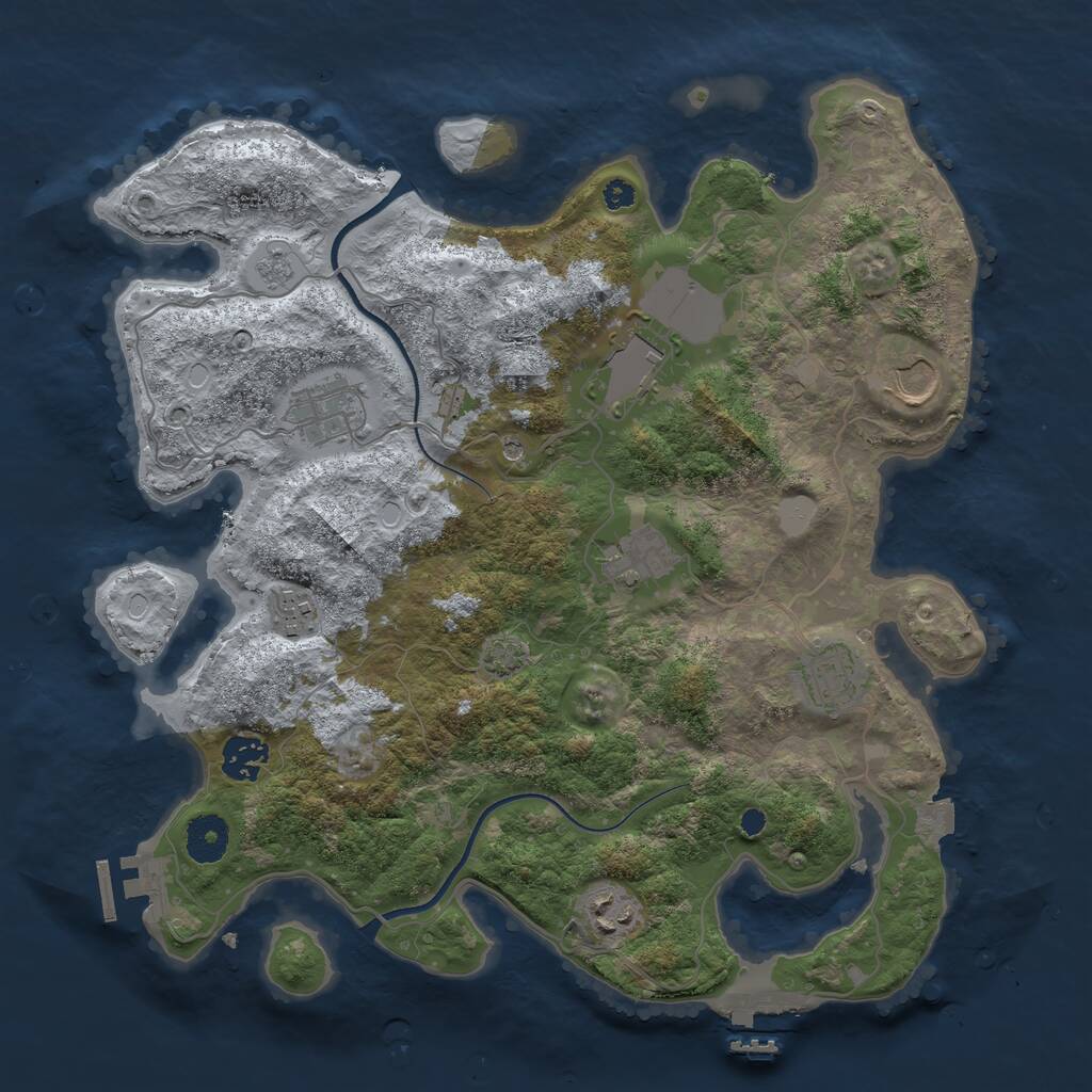 Rust Map: Procedural Map, Size: 3550, Seed: 127197, 14 Monuments